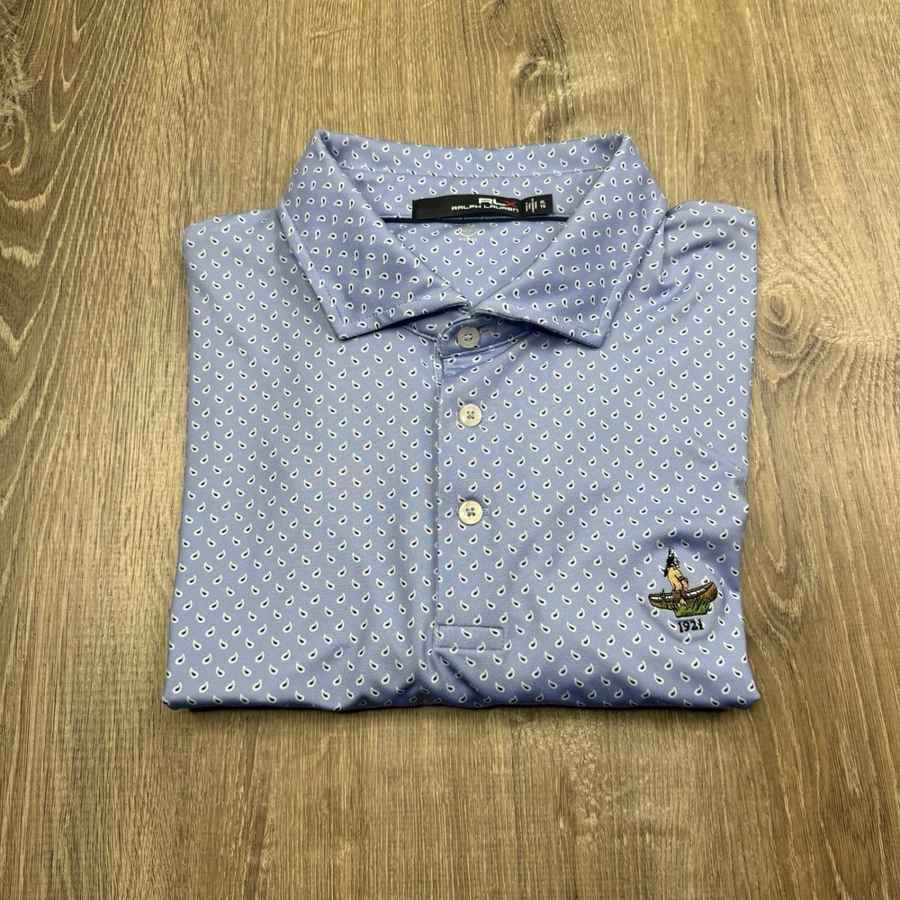 Ralph Lauren RLX Polo Golf Shirt Geometric Mens XL Charles River Country Club